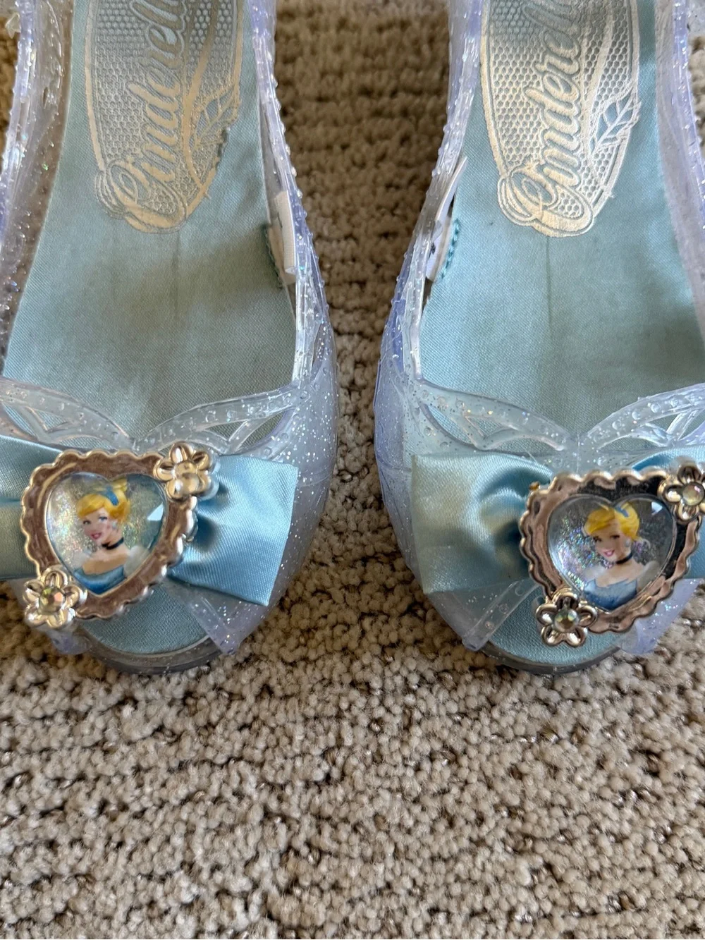 Cinderella Glitter Blue Bow Dress Shoes for Kids